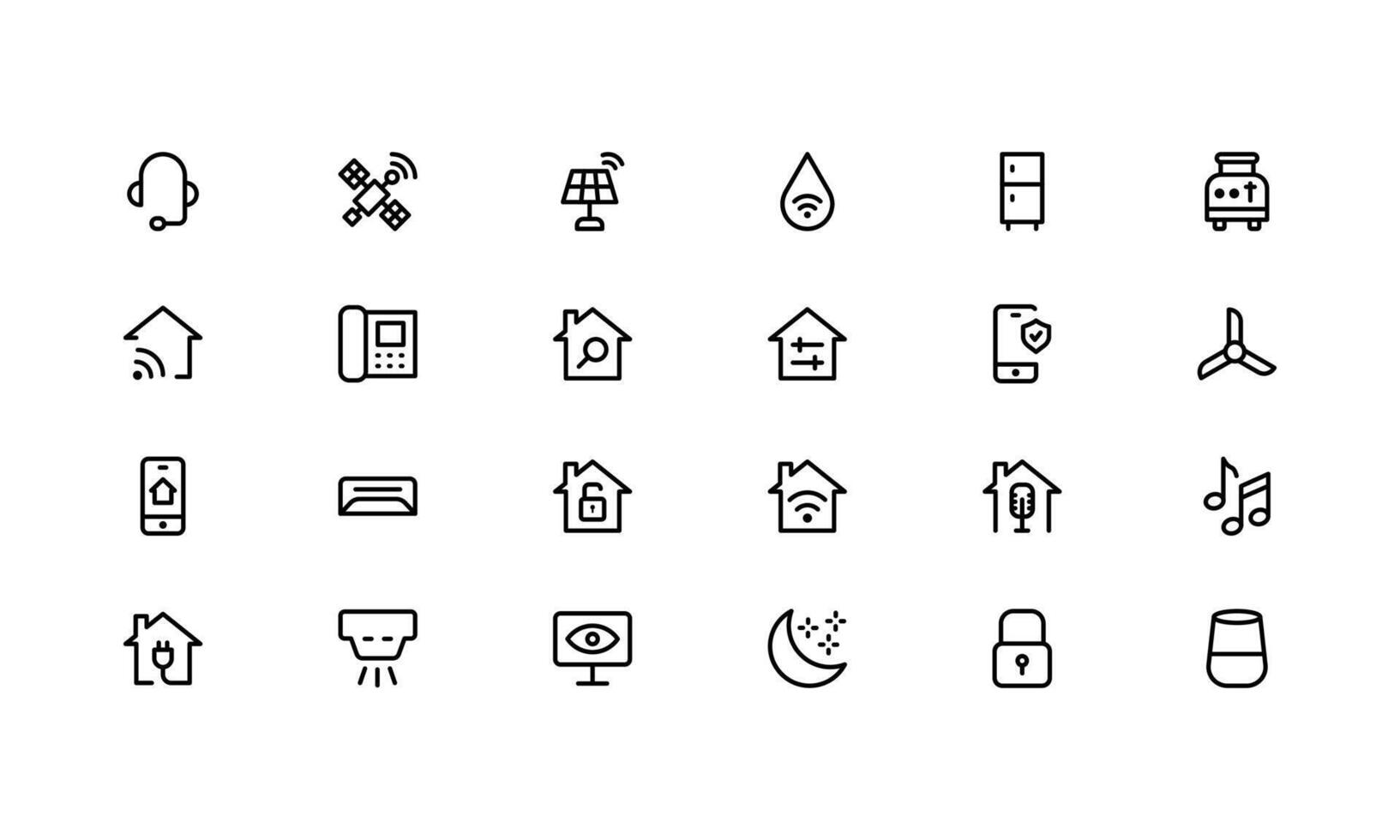 Professional Home Automation Icon Collection Illustration. Most Useful Icons for Smart Devices, Automation Systems, and Home Control Features. vector