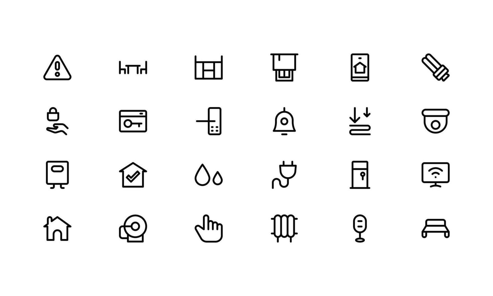Professional Home Automation minimal Icons. Most Useful Premium Icons for Smart Devices, Automation Systems, and Home Control Features. vector