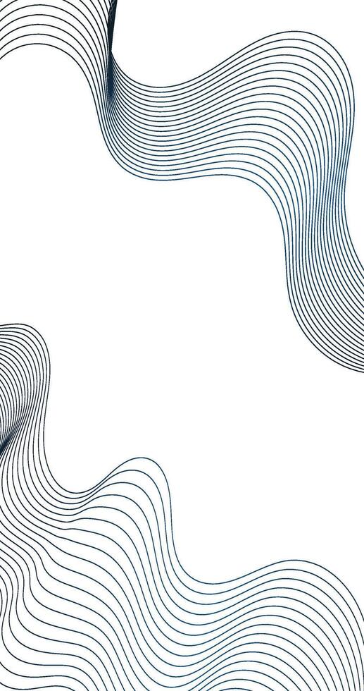 Abstract wavy lines and Copy Space on white Vertical background Design element vector