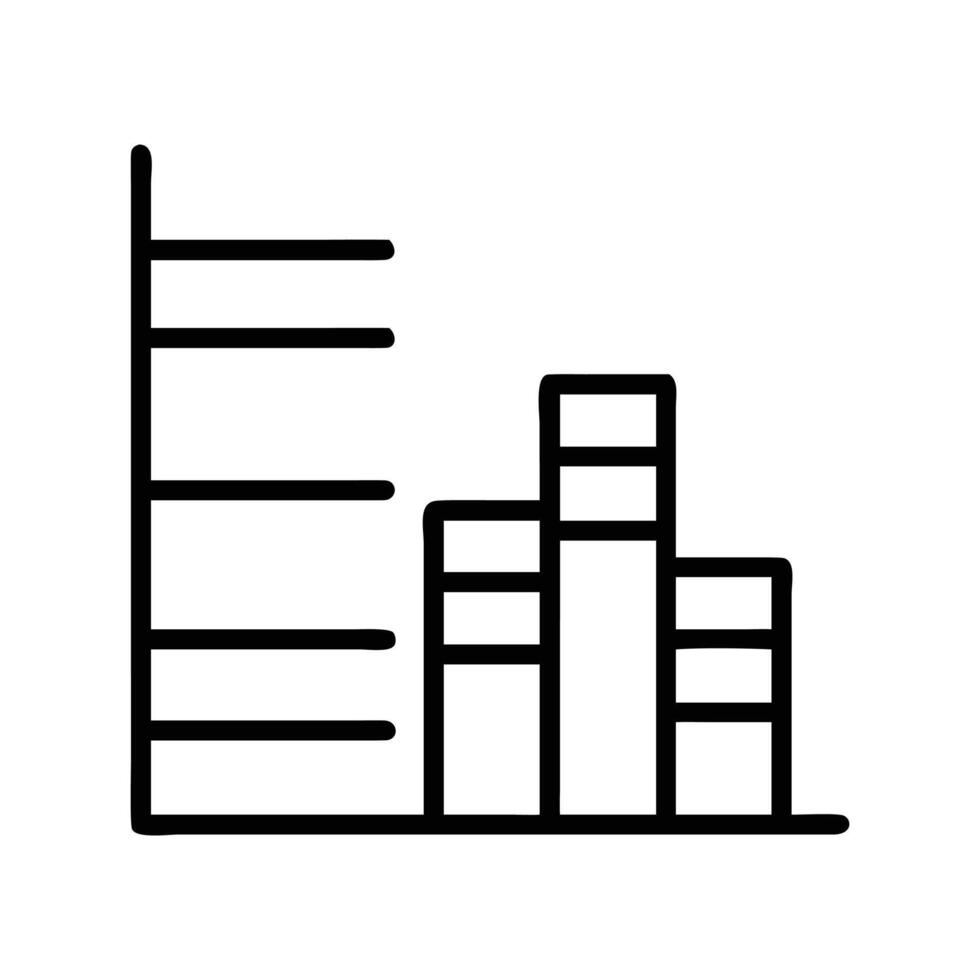 Simple black line graph showcases fluctuating data points on a transparent background vector