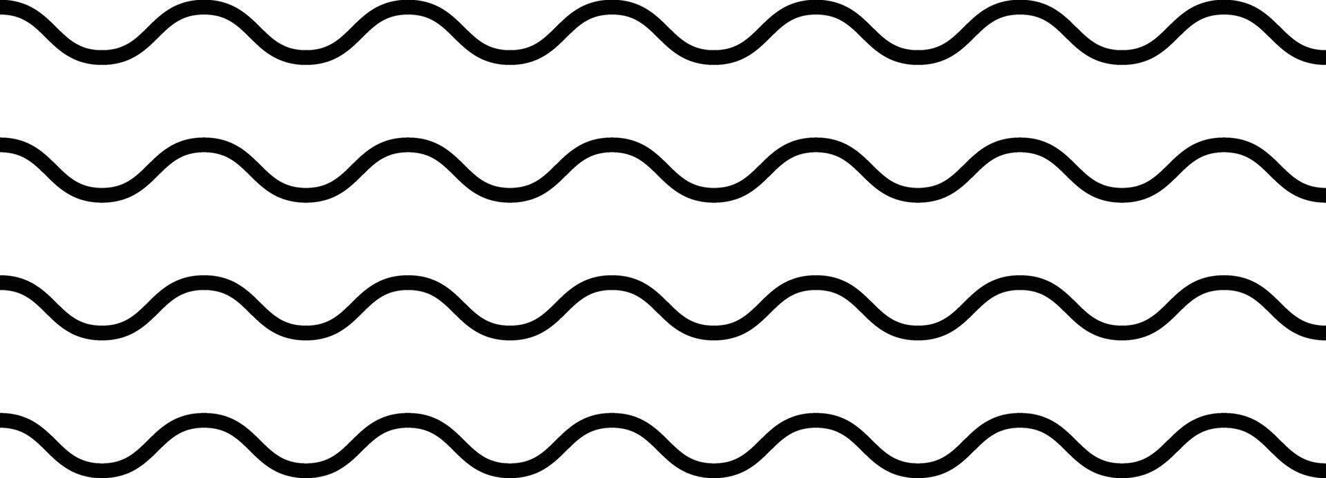 zigzag and wavy paint line set. squiggly horizontal curvy squiggles. Thick sketch brush stroke collection. Horizontal thin lines wave. vector