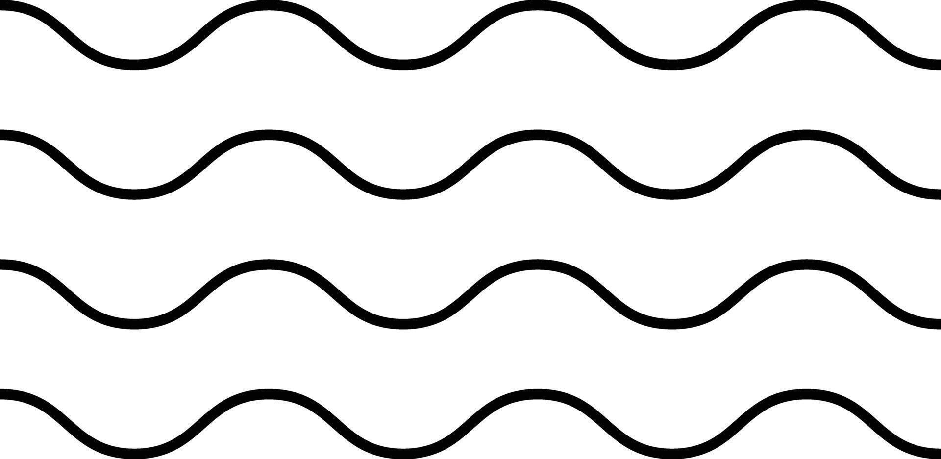 zigzag and wavy paint line set. squiggly horizontal curvy squiggles. Thick sketch brush stroke collection. Horizontal thin lines wave vector