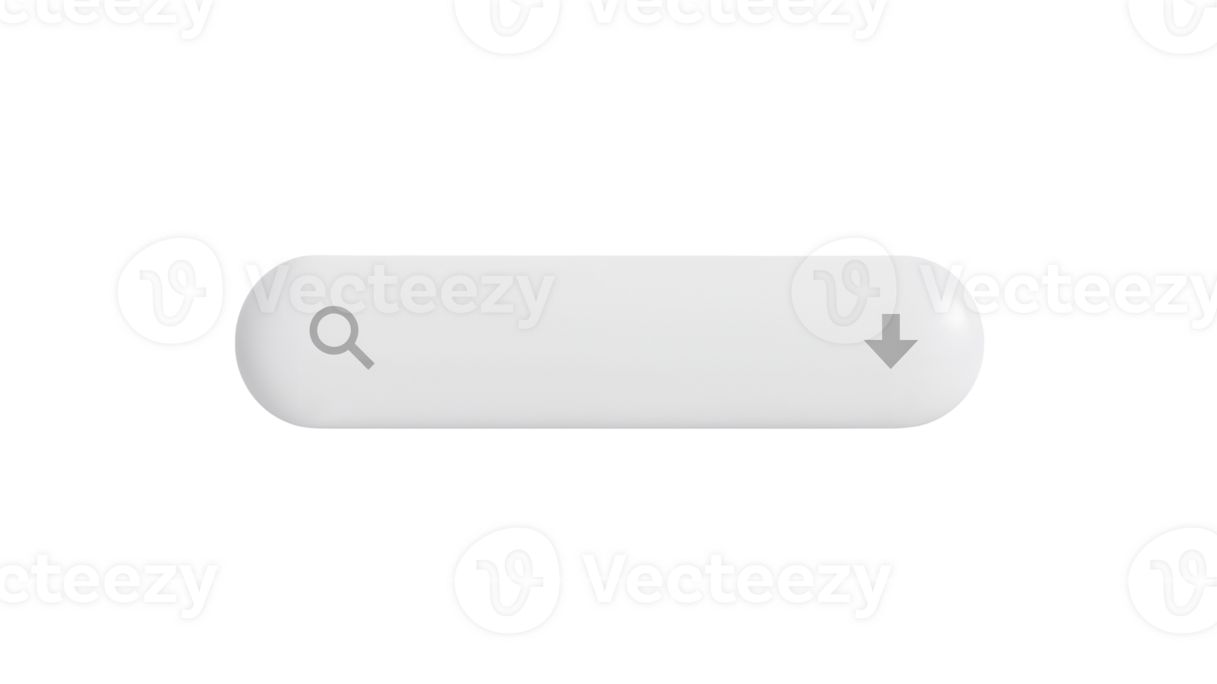 Minimalistic search and download interface element on transparent rendering style png