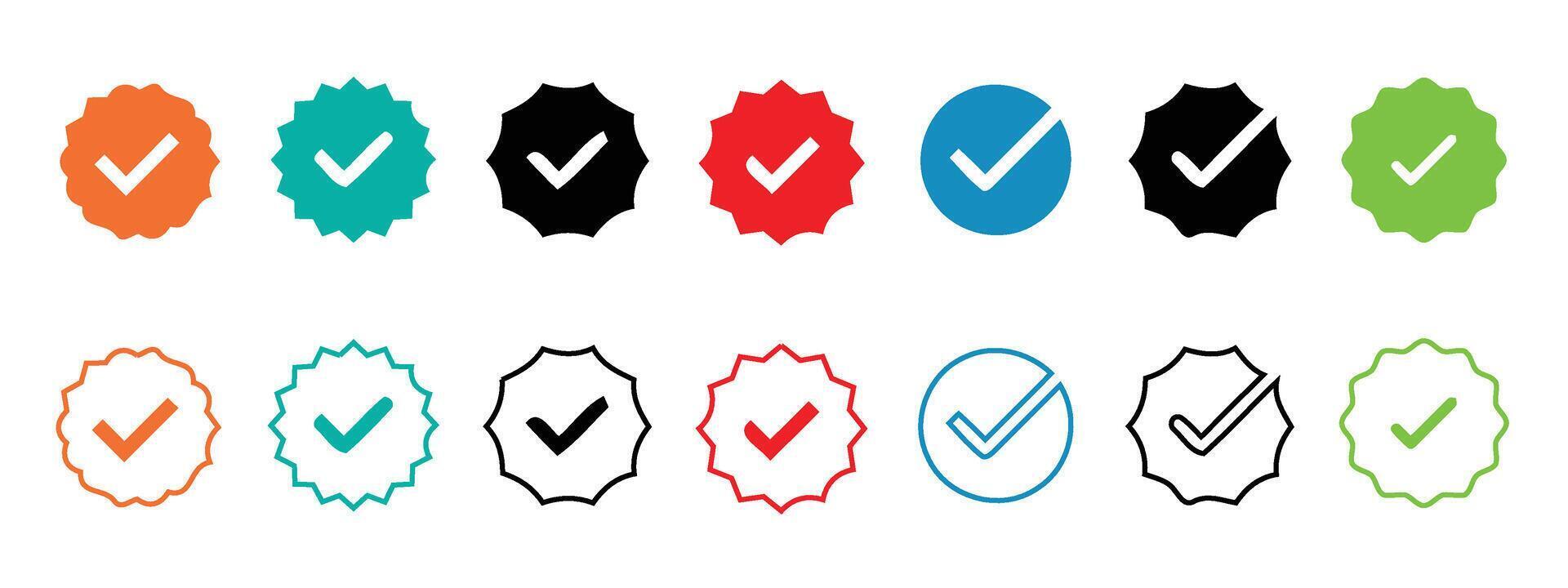 Checkmark Icon Collection with Circle Background for Dashboard vector