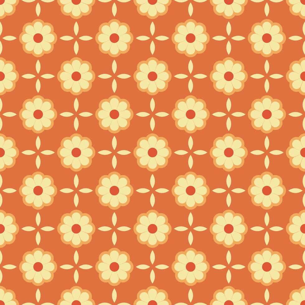 Geometric Floral and Cross Shape Seamless Decorative Surface Pattern vector