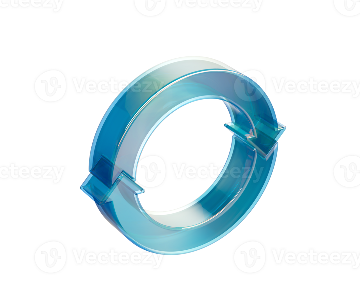 A Transparent 3d Clockwise Arrow Loop Symbolizes Recycling And Continuous Rotation. 3D Illustration png