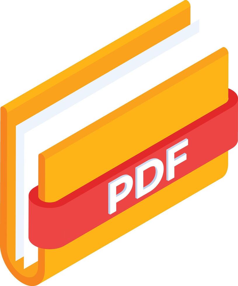 PDF Folder Isometric Icon vector