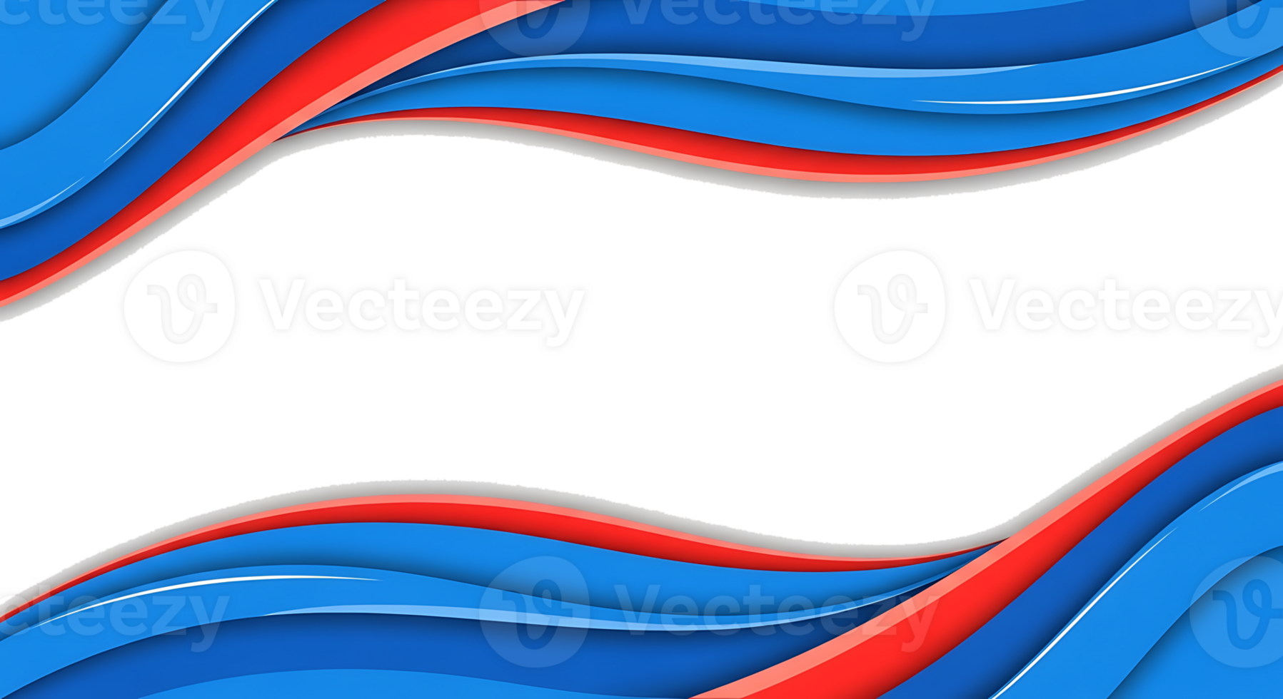 Abstract Wavy Frame with Red and Blue Layers for Graphic Design. png