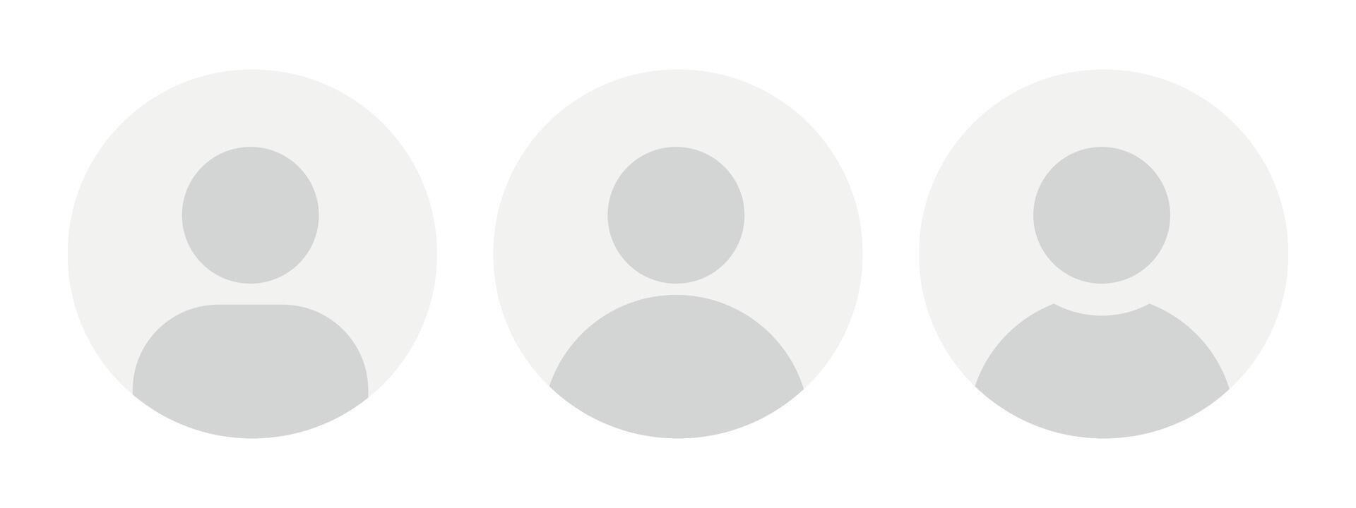 Set of user blank avatars illustration. Generic user placeholders. vector