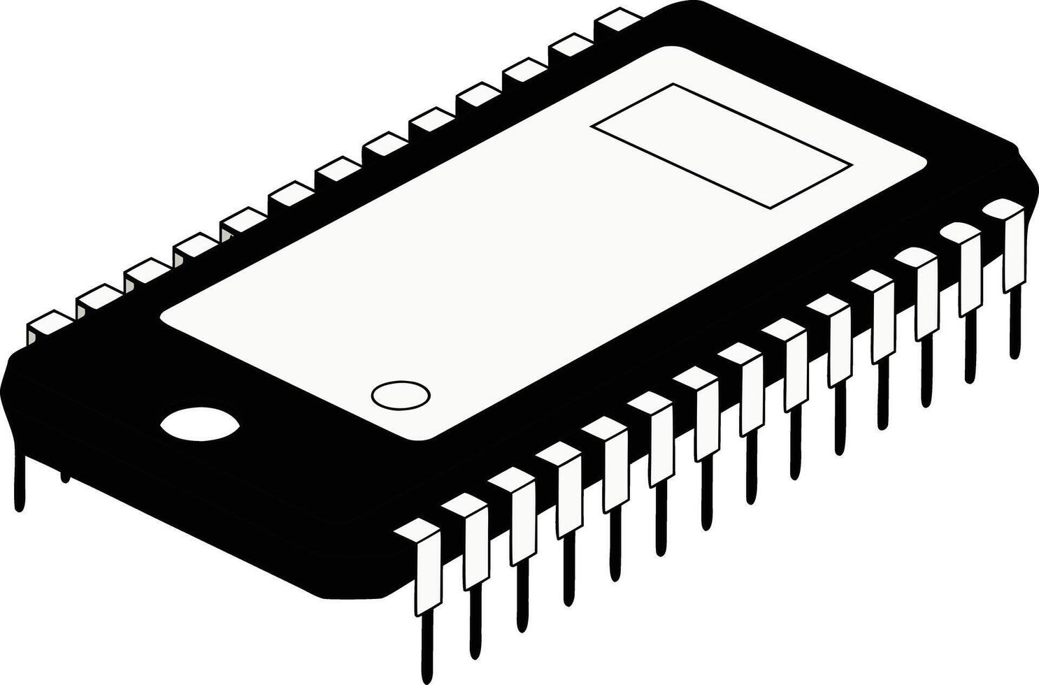 Precise Microcontroller Artwork for Electronic Engineering Clear Microcontroller Illustration for Digital Device Use vector