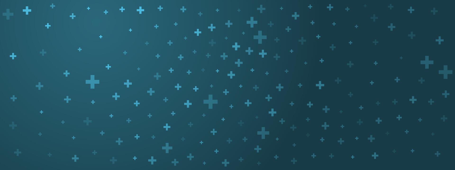 Abstract Navy Blue Background with Math Grid and Cross Pattern for Healthcare, Tech, and Education Design or Wallpaper. Dark mode medical apps or night interfaces. Subtle shimmer effect. vector