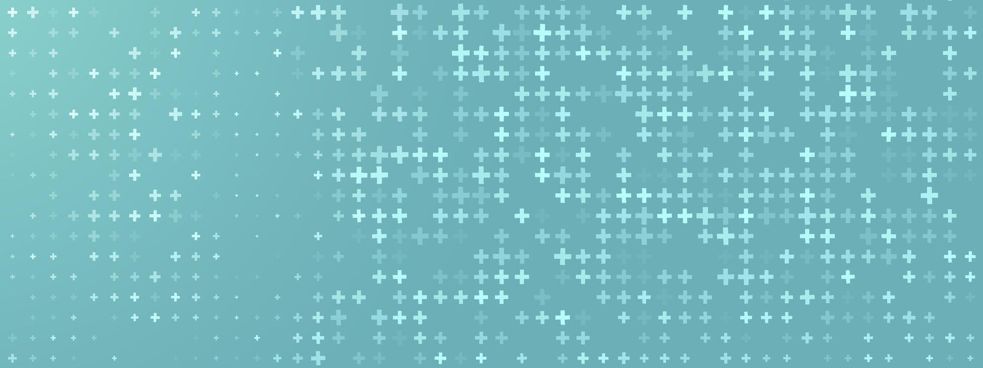 Abstract Turquoise Gray Medical Background. Soft, non digital cross pattern for clinic websites, whitepapers. Calm and professional. vector