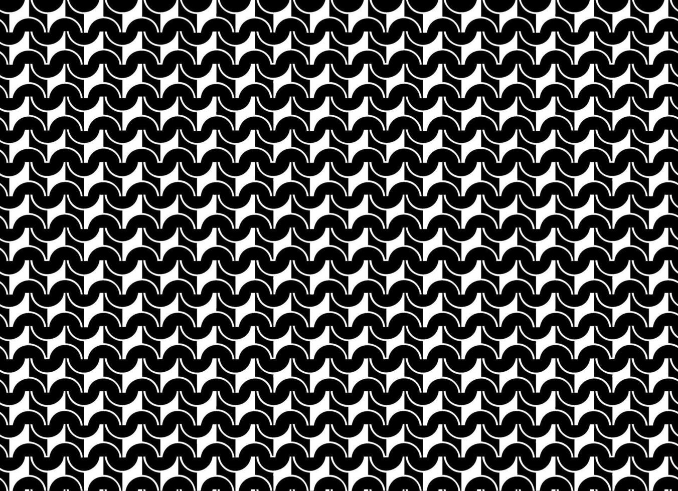 Seamless modern pattern featuring curved wave shapes in a circular interconnected grid arrangement vector