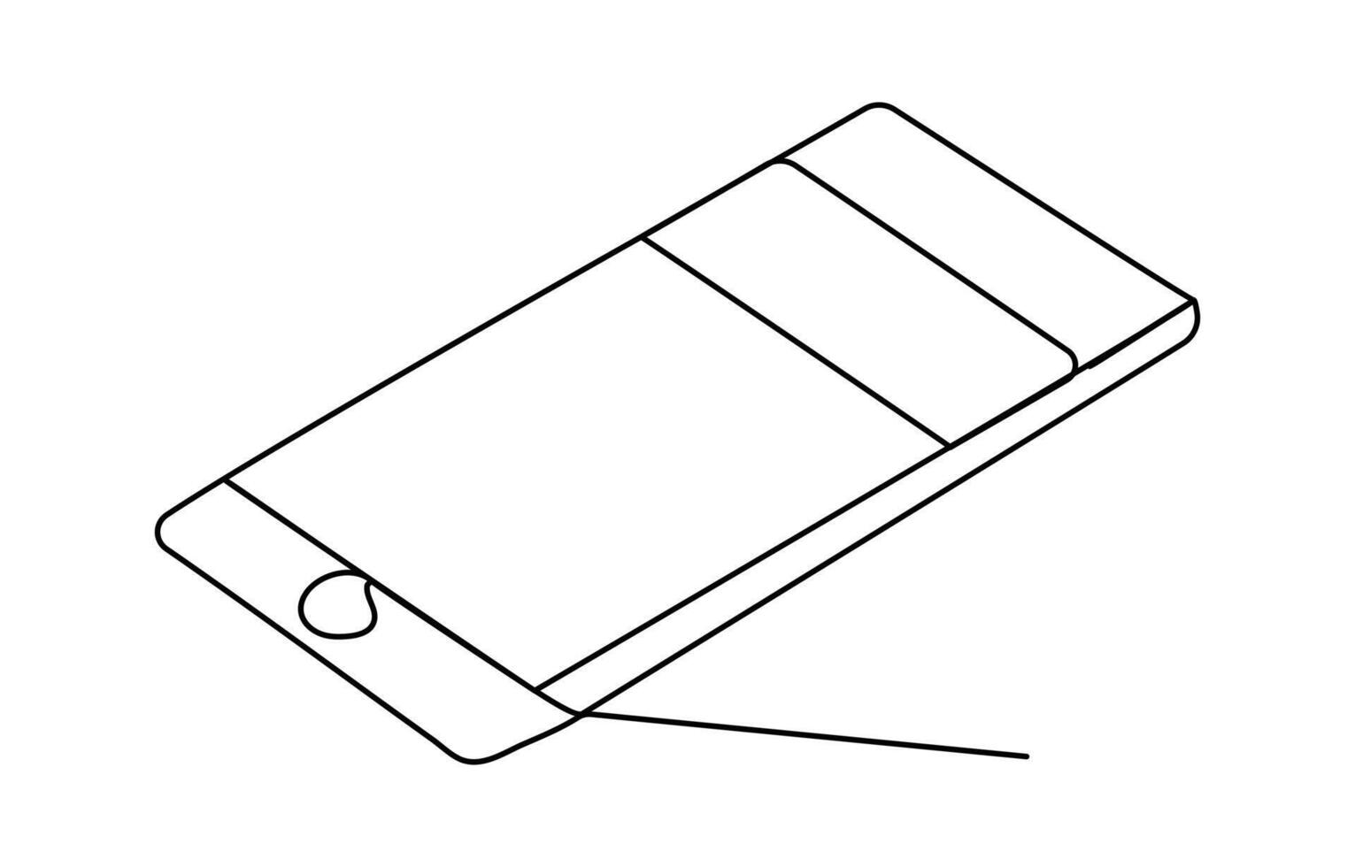 Smart phone icon continuous one line drawing with simple outline for mobile technology and gadget design vector