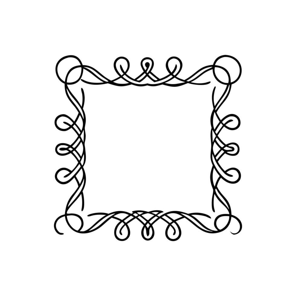 Swirl Frame with Leafy Design vector