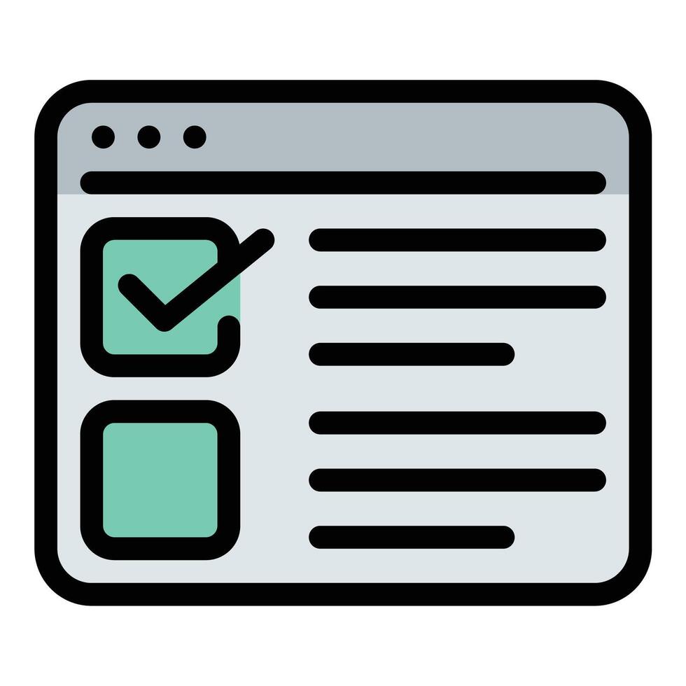 Online survey icon flat line style illustration representing data collection and user feedback suitable for research platforms customer experience tools and digital marketing projects vector