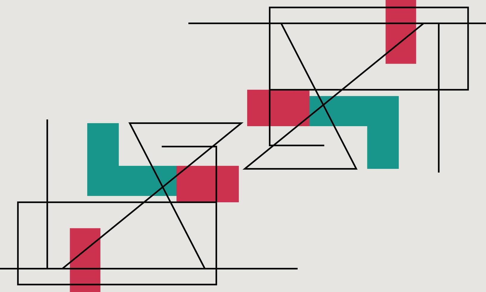 A geometric pattern with red and green squares vector