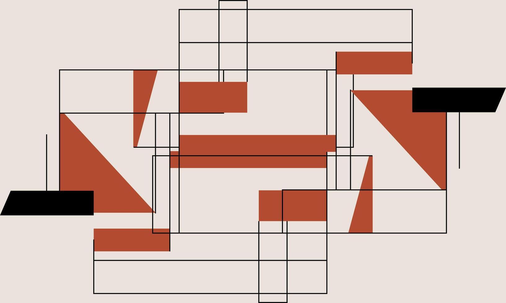 A geometric pattern with red and black squares vector