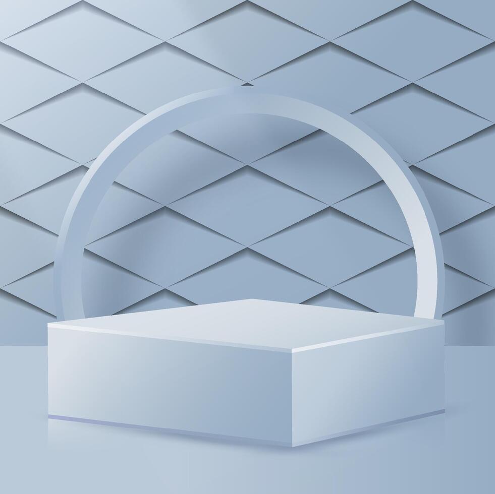 Minimalist display pod on blue background vector