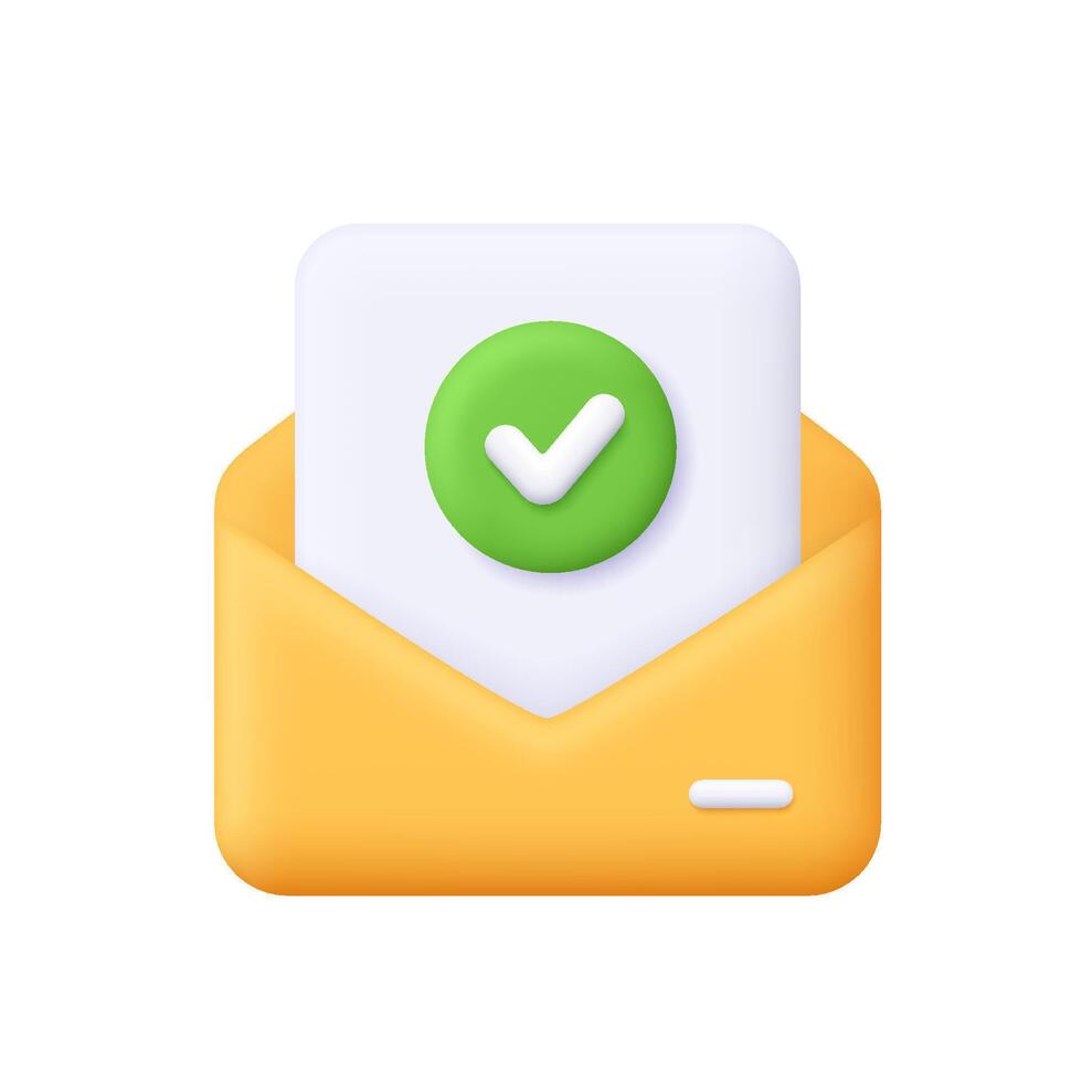 Email icon with check mark vector