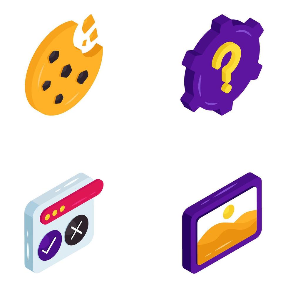 Colorful web feature icons vector