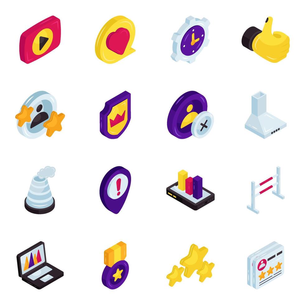 Colorful icons for user interface design vector