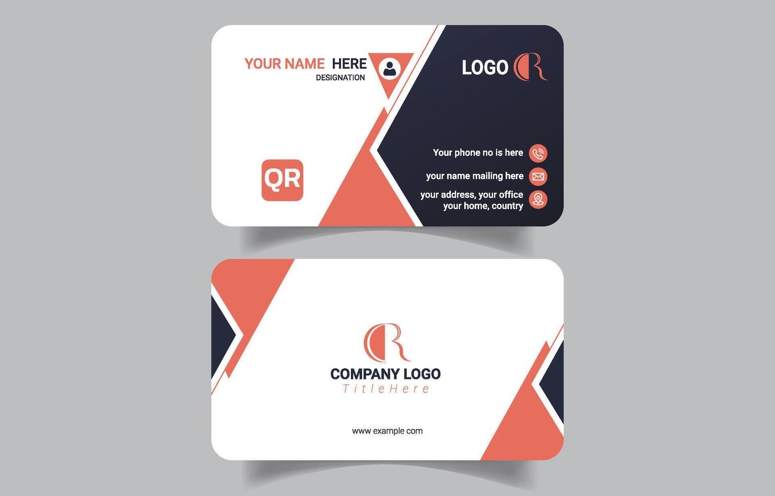 Stylish Business Card with QR Code vector