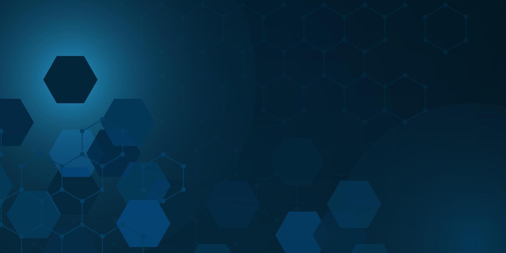 Atom Abstract medical background. Molecules technology with polygonal shapes, connecting dots and lines. Medical, technology, science background. illustration vector