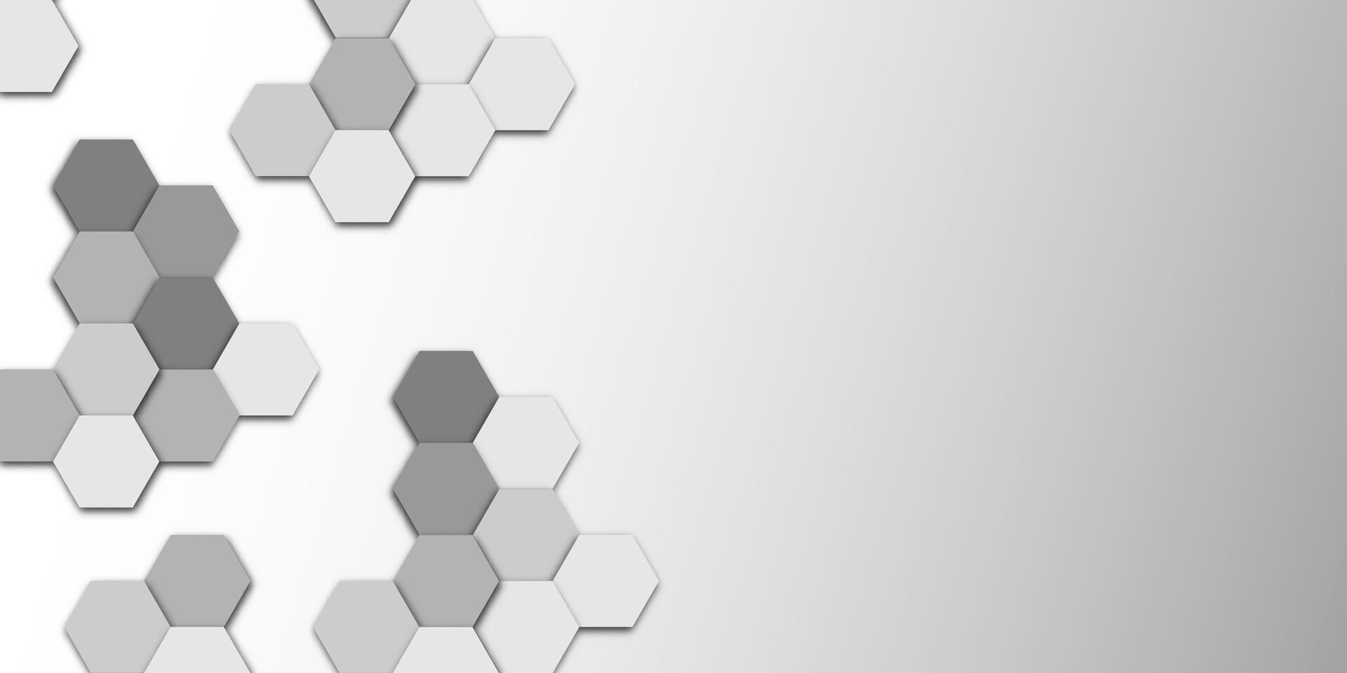Grey simple abstract hexagon background modern technology. illustration. Can be used for presentations, web design, with copy space for your text eps 10 vector