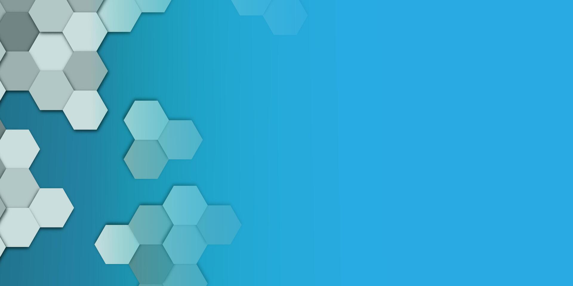 Blue abstract hexagon background modern technology. illustration. Can be used for presentations, web design, with copy space for your text eps 10 vector