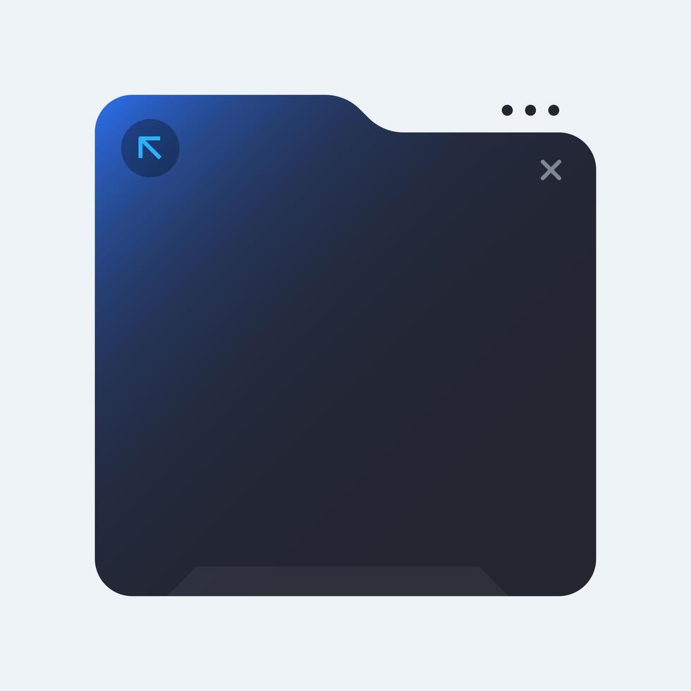 Minimal Folder Icon Design. Dark Mode Interface Component. vector