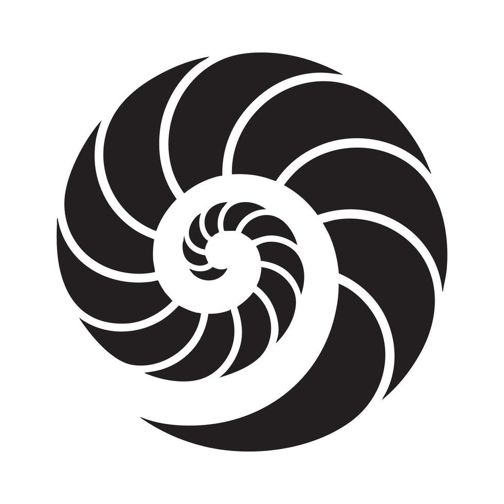 Abstract Black Geometric Swirl Inspired by Dynamic Motion and Minimal Style vector