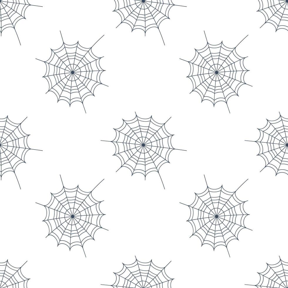 Halloween pattern with spider web. Seamless texture in black and white tones. vector