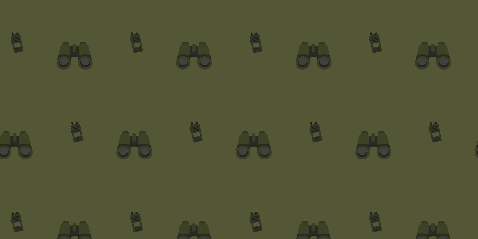 Pattern of binoculars on a green background vector