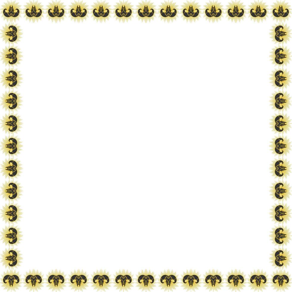 Ram skull witchy frame. black tribal witchcraft template with empty space for your text vector