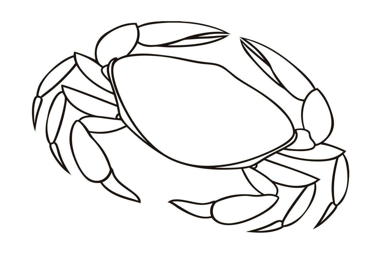 A Simple Outline Drawing of a Crab on a Transparent Background Showing its Many Legs and Claws vector