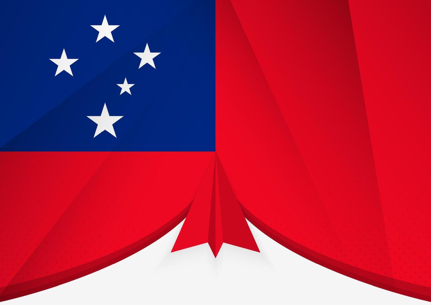 Samoa Flag with Abstract Paper Airplane Design, National Flag in a geometric folded paper style. vector