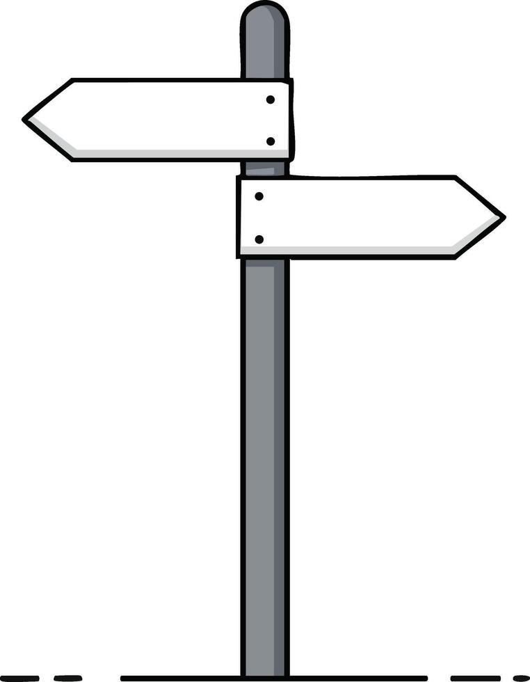 Directional Signpost with Two Blank Arrows for Navigation and Wayfinding Illustration vector