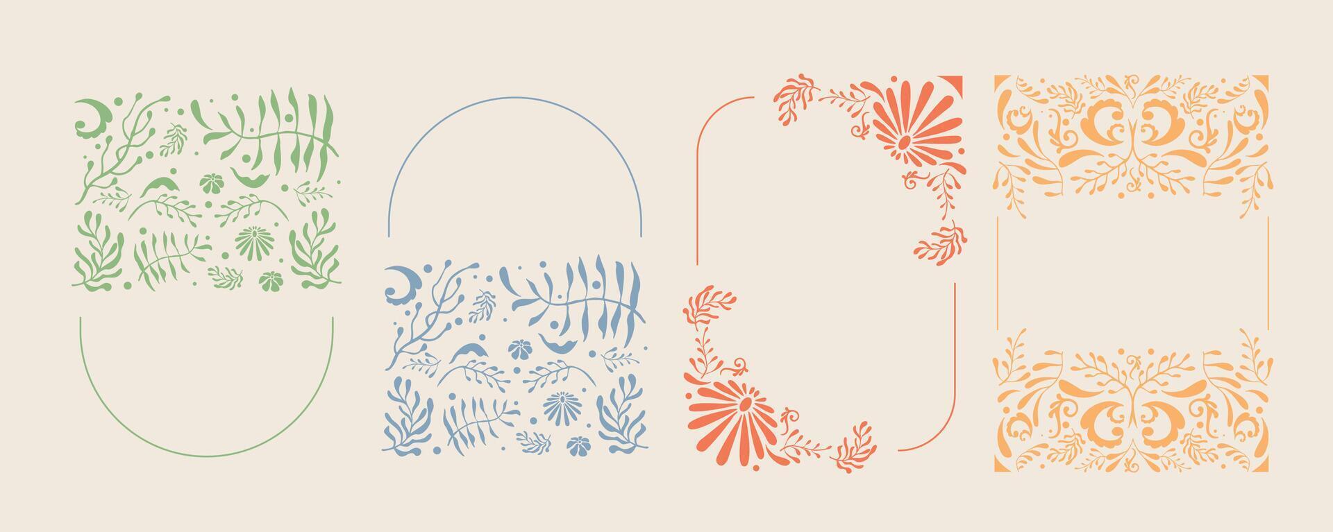 Vintage curve frame in nouveau line style object element for wedding, classic invitation vector