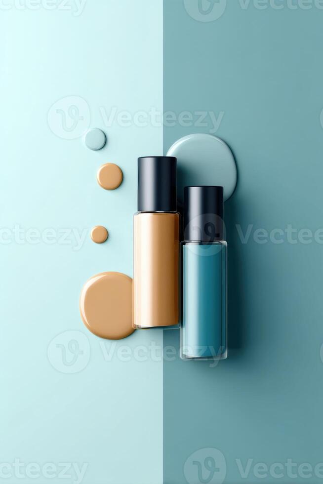 Colorful foundation mockup showcasing containers and blobs with clean layout and ample copy space photo