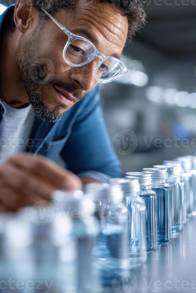 Expert tester dedicates focus to ensuring high product quality in a laboratory setting photo