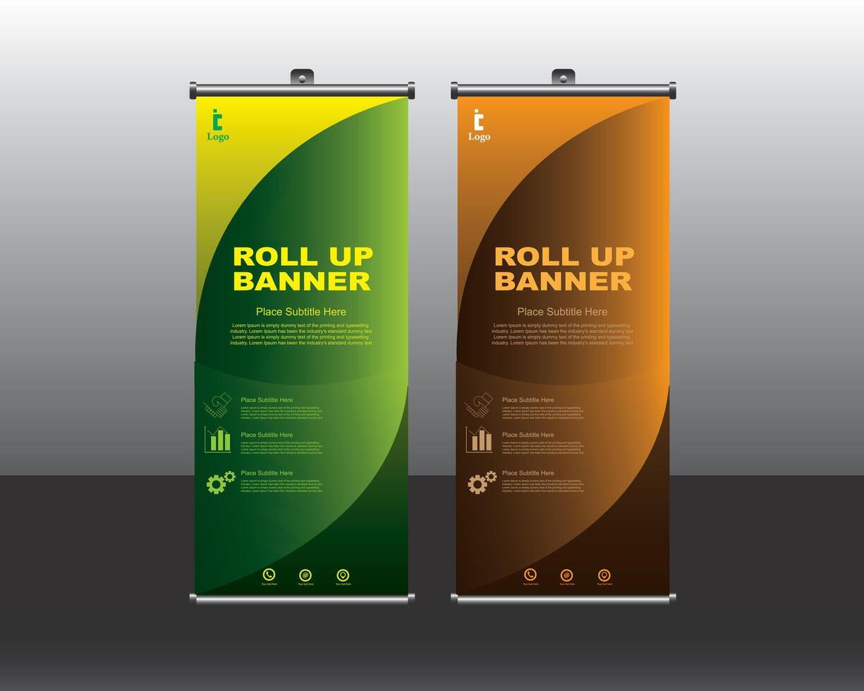 Roll up banner stand design template Nature Design vector
