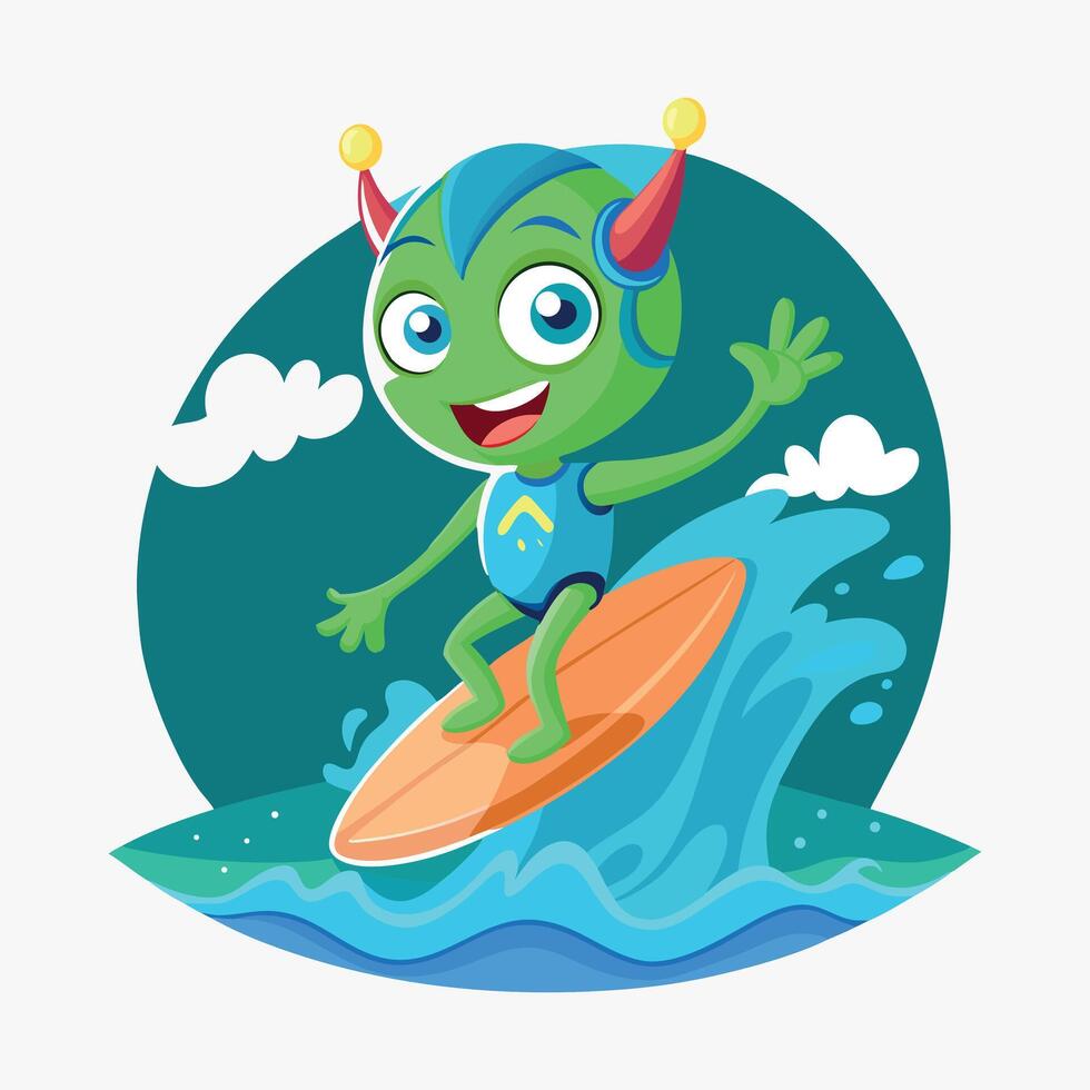 Surfboard from Outer Space vector