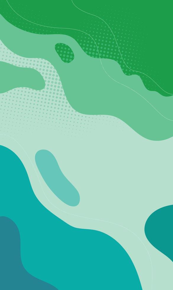 Abstract green waves design background vector