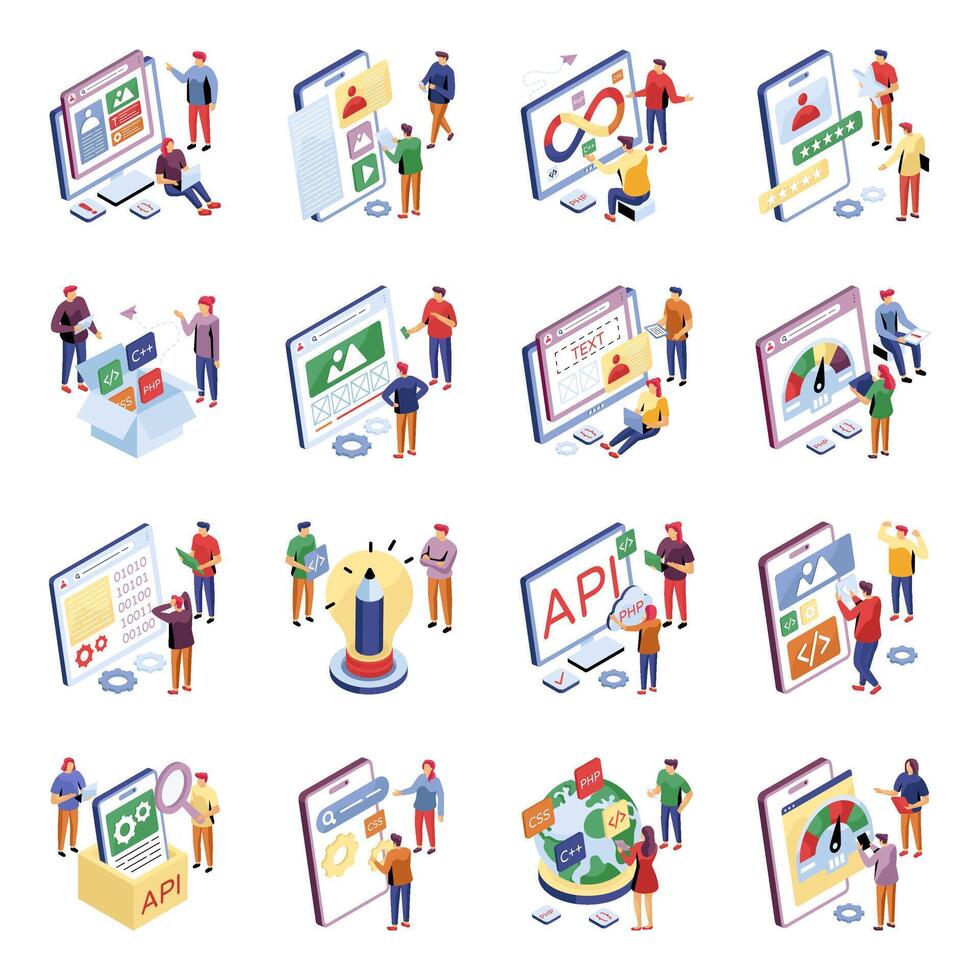 Web development concept illustrations vector