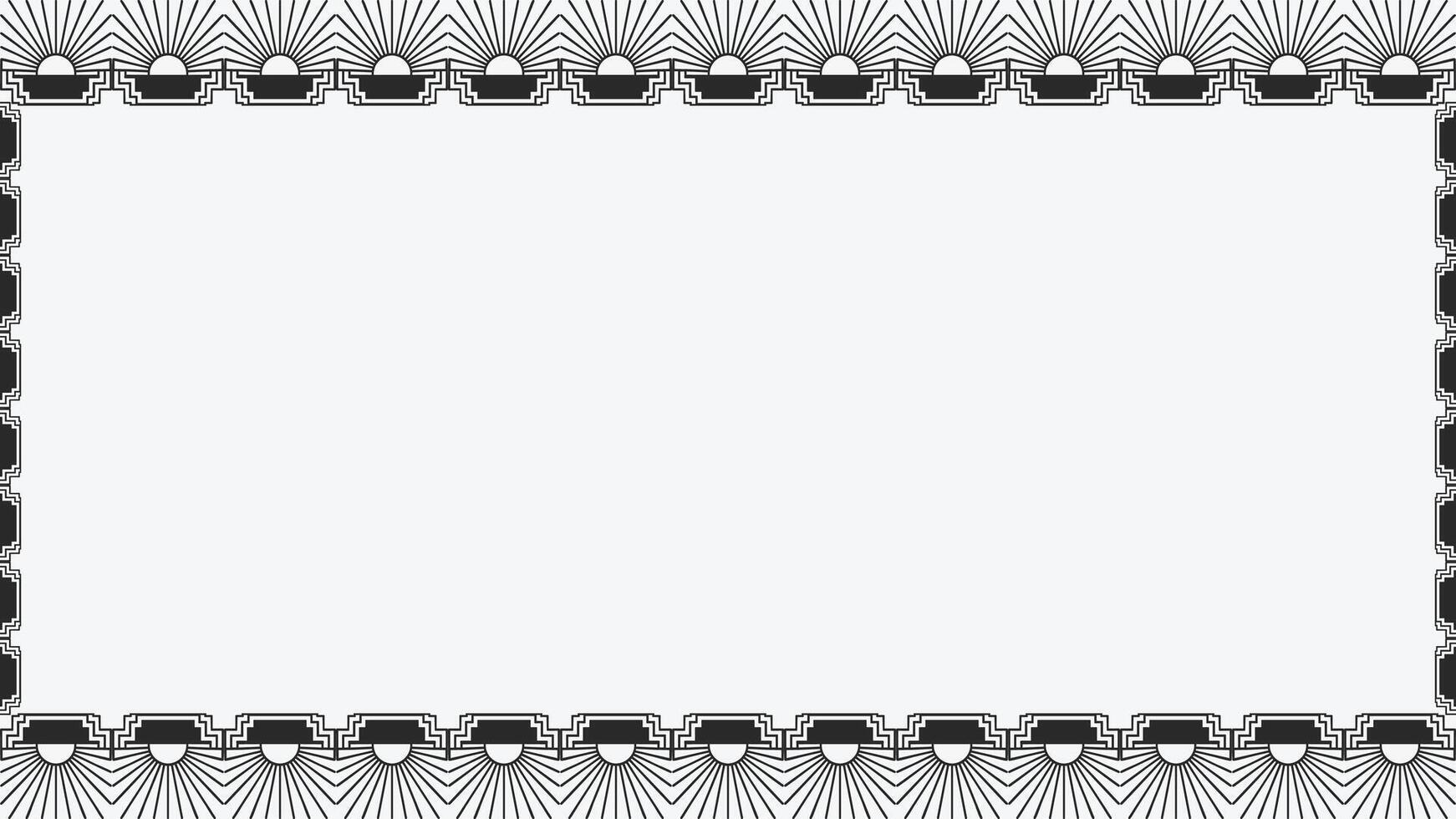 Decorative geometric border frame with monochrome pattern vector