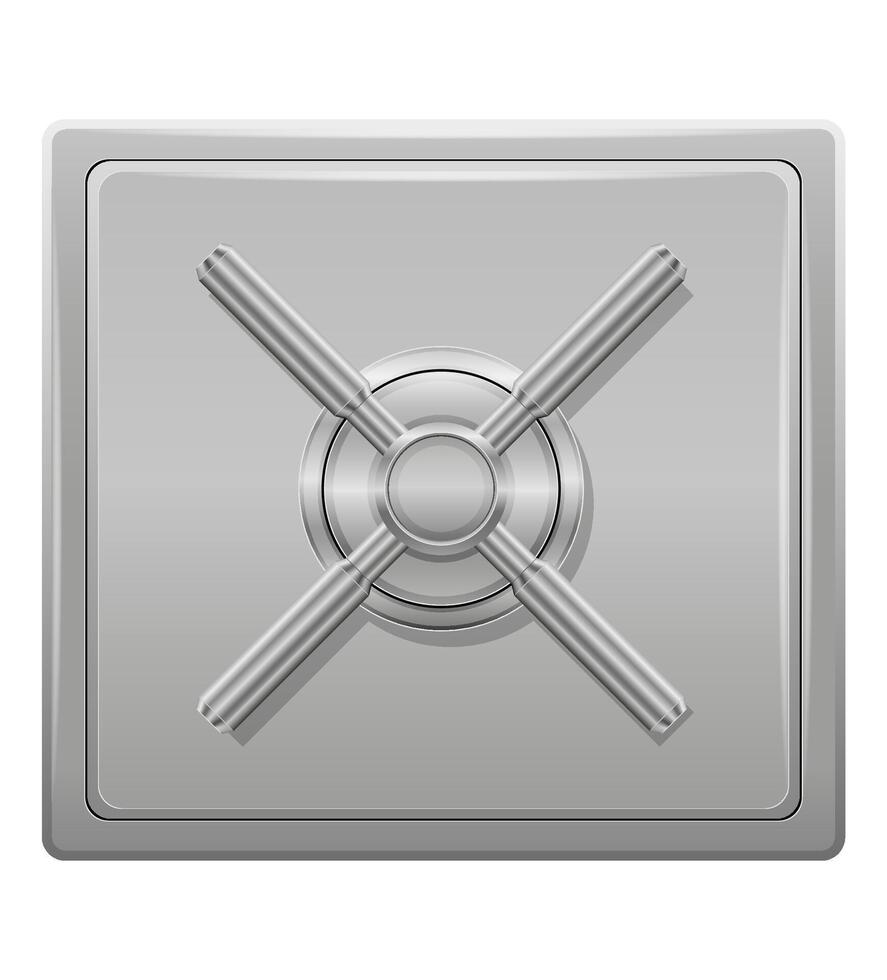 Silver safe with combination lock vector
