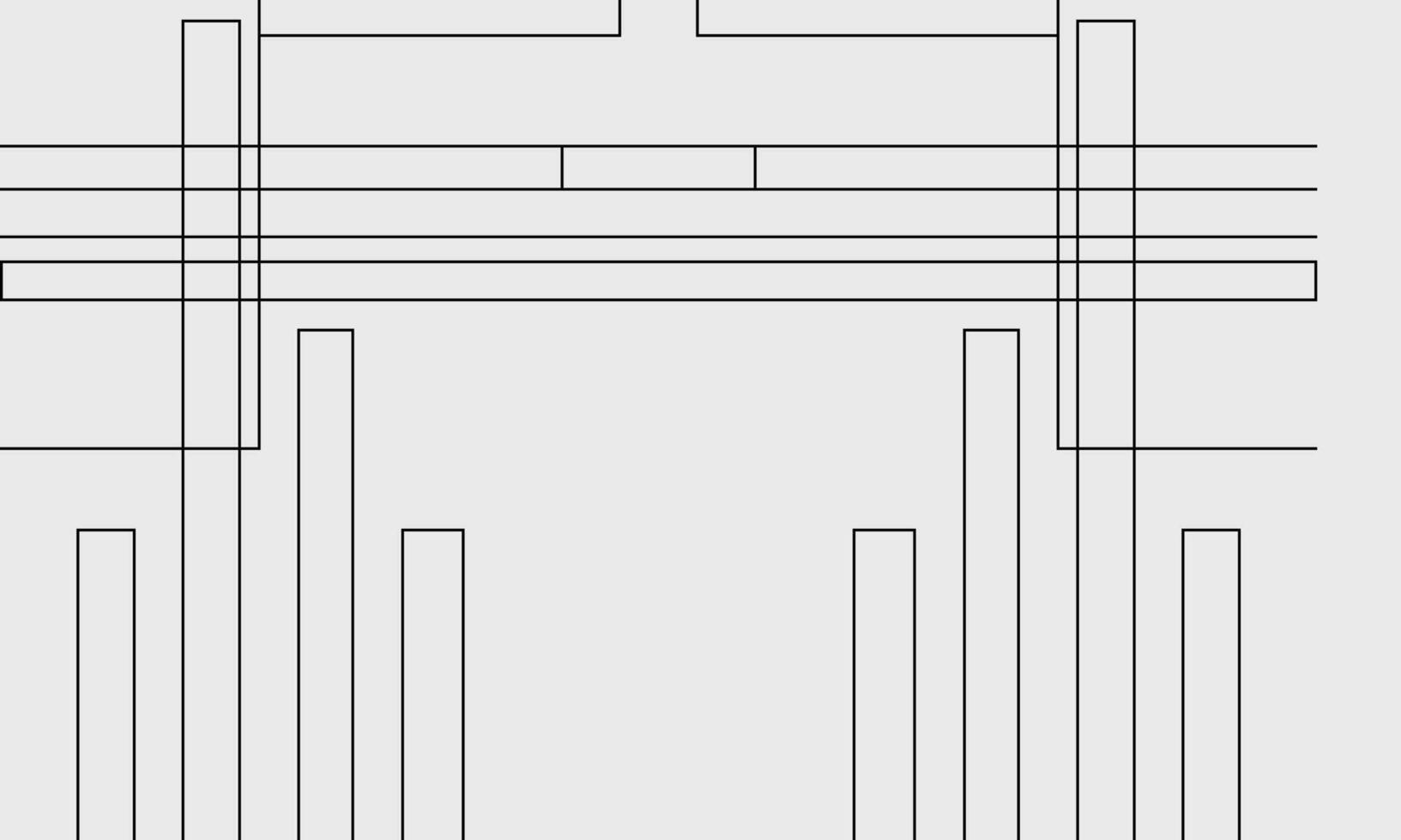A drawing of a building with a line through it vector