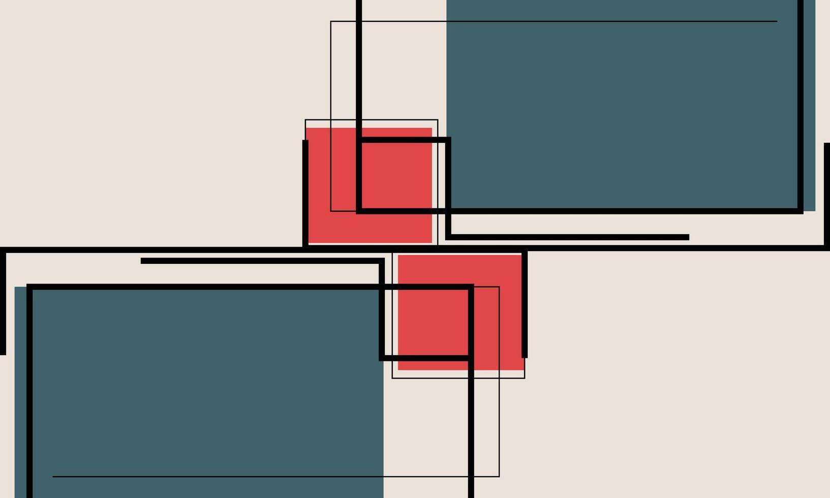 A graphic design of two squares with red and blue lines vector