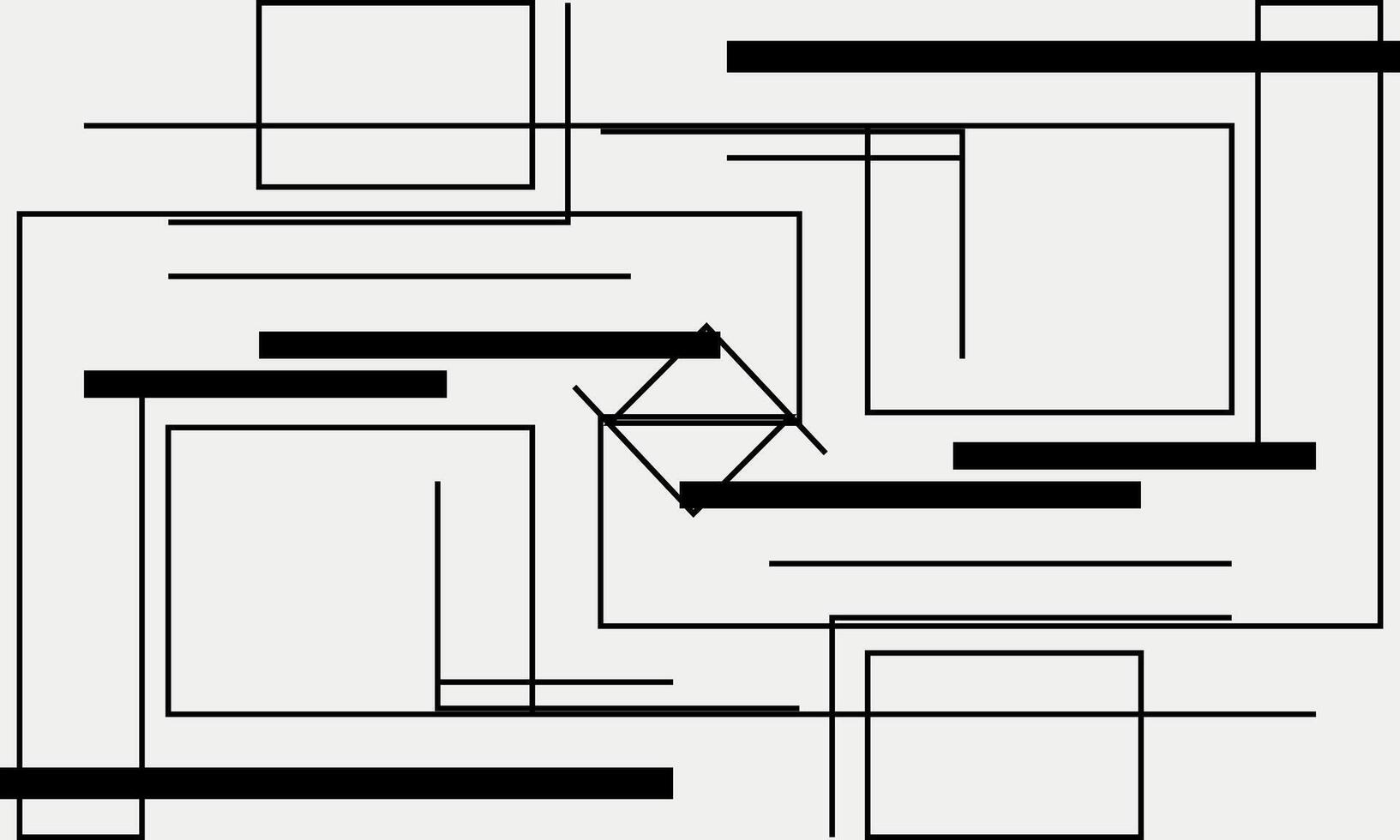 A black and white sketch drawing of a geometric pattern vector